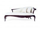 Chaise Lounge  &egrave; caratterizzata da linee morbide e sensuali con struttura in legno Java Caf&egrave; Vernish e rivestita in pelle Bianco Cristopher Guy copia